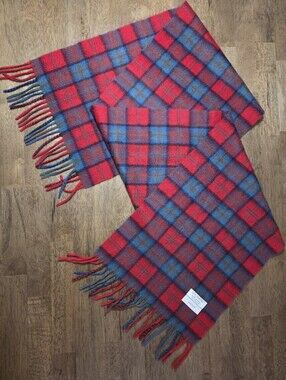 100% Cashmere Macduff Plaid Fringe Scarf